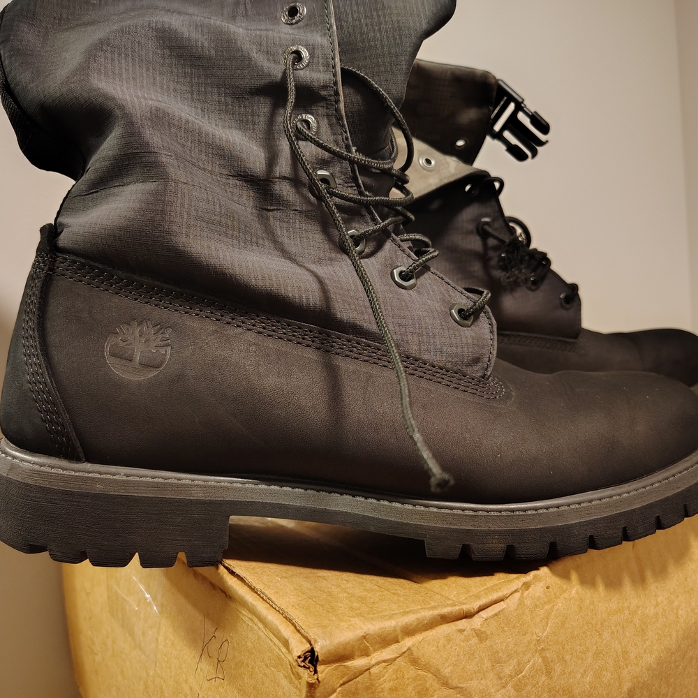 Timberland Mens Premium Gaiter Boots 13M Black Suede Up Buckle. Rare Authentic